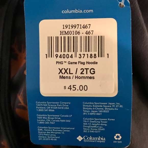 Columbia Men’s Grey Game Flag Hunting Hoodie- XXL - Picture 4 of 12